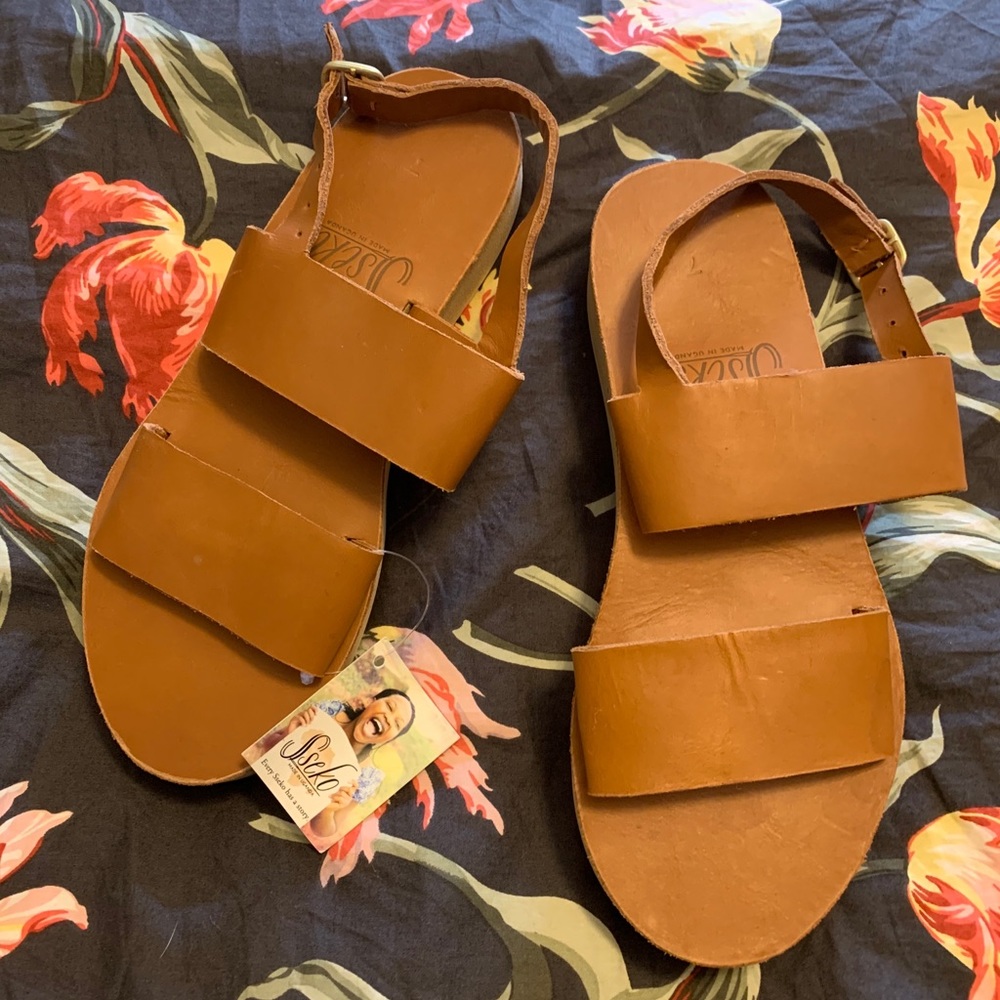 NWT Sseko double platform sandals